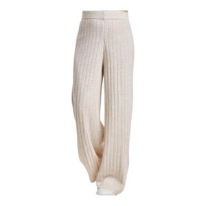 Sincerely Jules Ribbed Knit Wide Leg Pants Large In Oatmeal